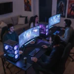 Entusiastas de jogos utilizando GPUs de 4 GB em 2026, demonstrando a evolução tecnológica e o impacto no mercado de jogos.